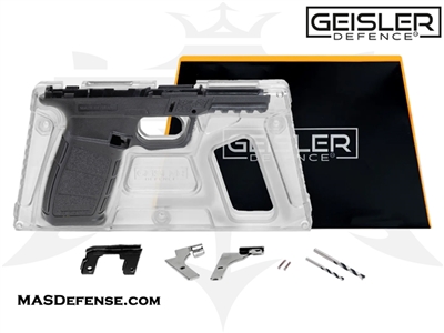 GEISLER DEFENCE 80% 19X PISTOL FRAME KIT WITH RAILS AND JIG - GD-1917-BLK - BLACK + JIG Glock 19 Glock 17 P80