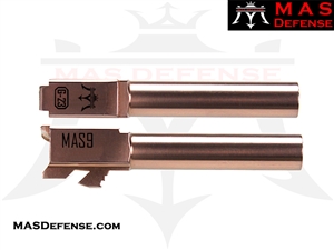 MAS DEFENSE 9MM 416R STAINLESS STEEL CONVERSION BARREL - GLOCK 23 FITMENT - RADIANT BRONZE (ROSE GOLD)